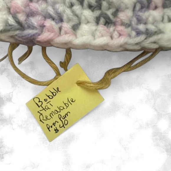 Handmade Cozy Knit Beanie with Detachable Pom Pom - Picture 3 of 3